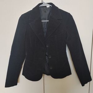 Divided Black Corduroy Button Up Coat Size 2